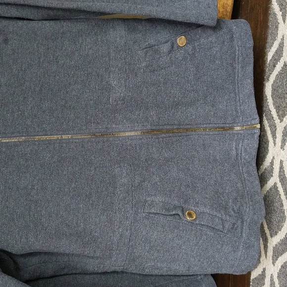Lauren Ralph Lauren Gray Full Zip Sweater Jacket - Women's Medium - Picture 4 of 6
